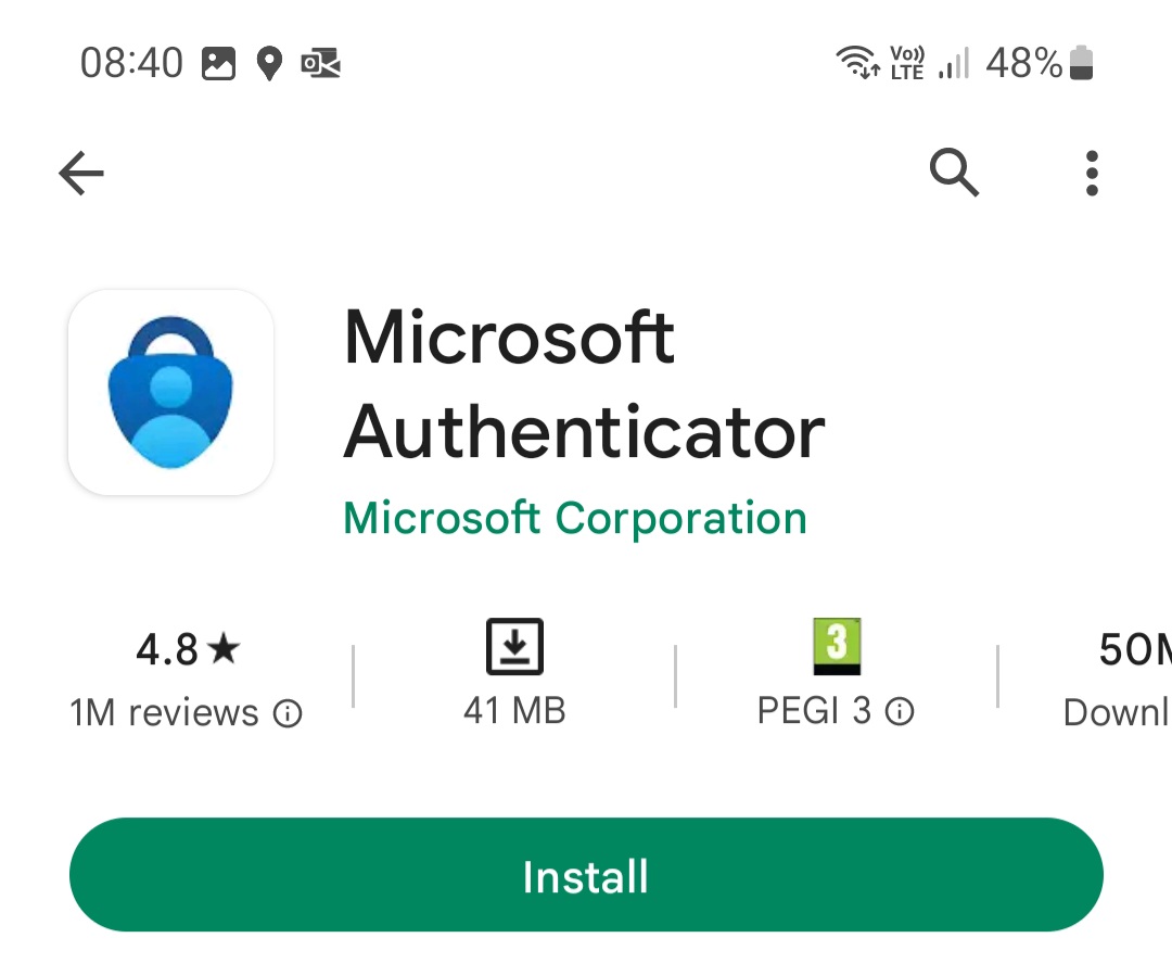 Install Microsoft Authenticator